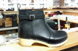 Edith Buckle Boot Smooth Black Leather