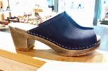 Hampton Peep Toe Slide Sandal Smooth Navy Leather