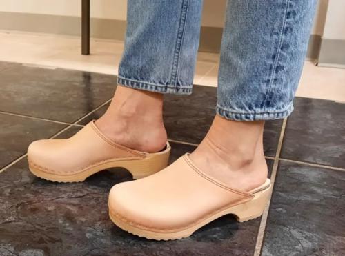 bedford dual stich open back clogs